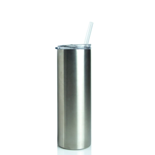 STRAIGHT SKINNY TUMBLERS W/ SLIDING LID & STRAW