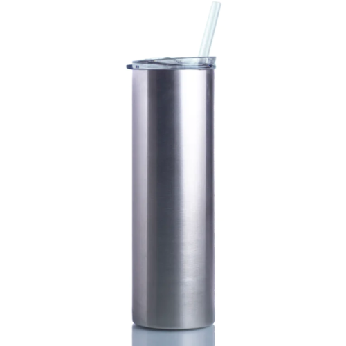 STRAIGHT SKINNY TUMBLERS W/ SLIDING LID & STRAW