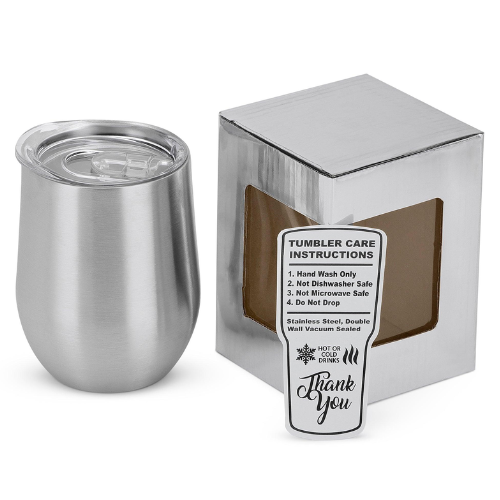 STEMLESS WINE GLASSES W/ SLIDING LID AND STRAW